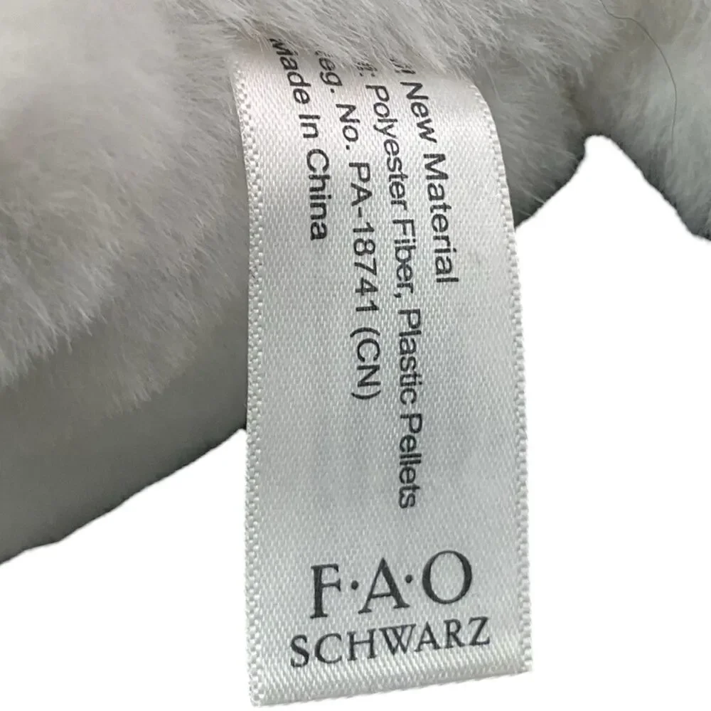 FAO Schwartz Boston Terrier Dog Puppy Laying Down Plush‎ Toy Stuffed Animal